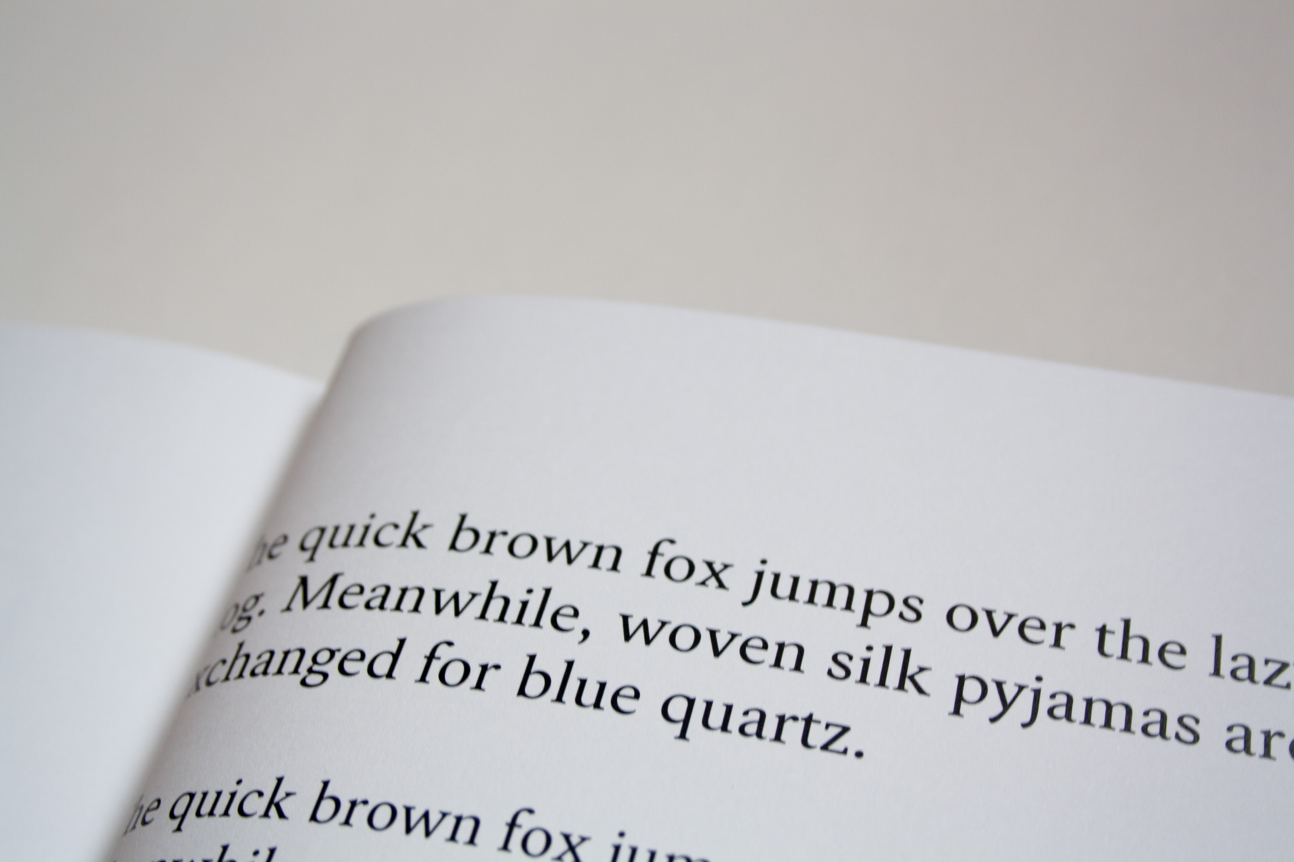 pangram set in my typeface