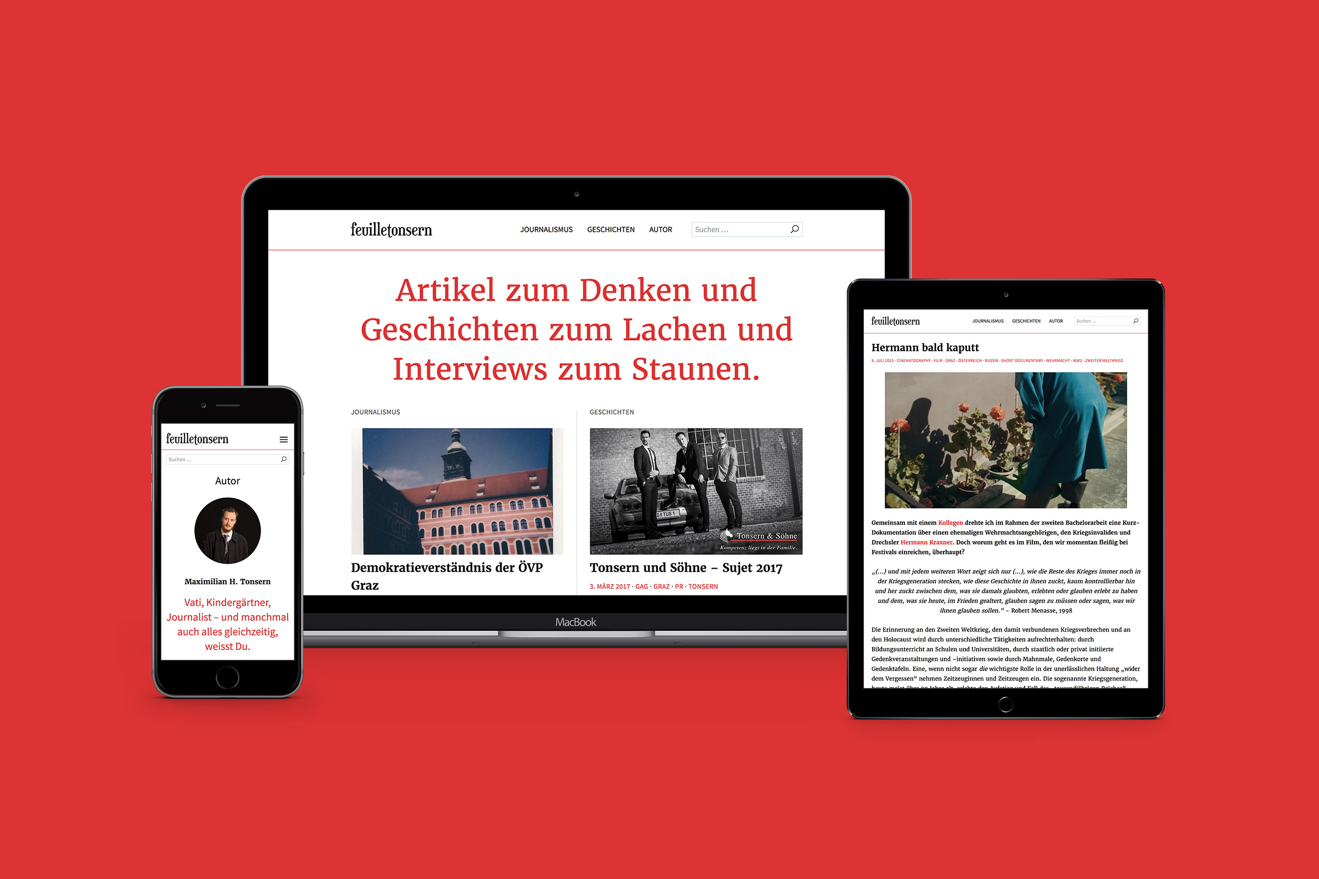 overview of website on different devices