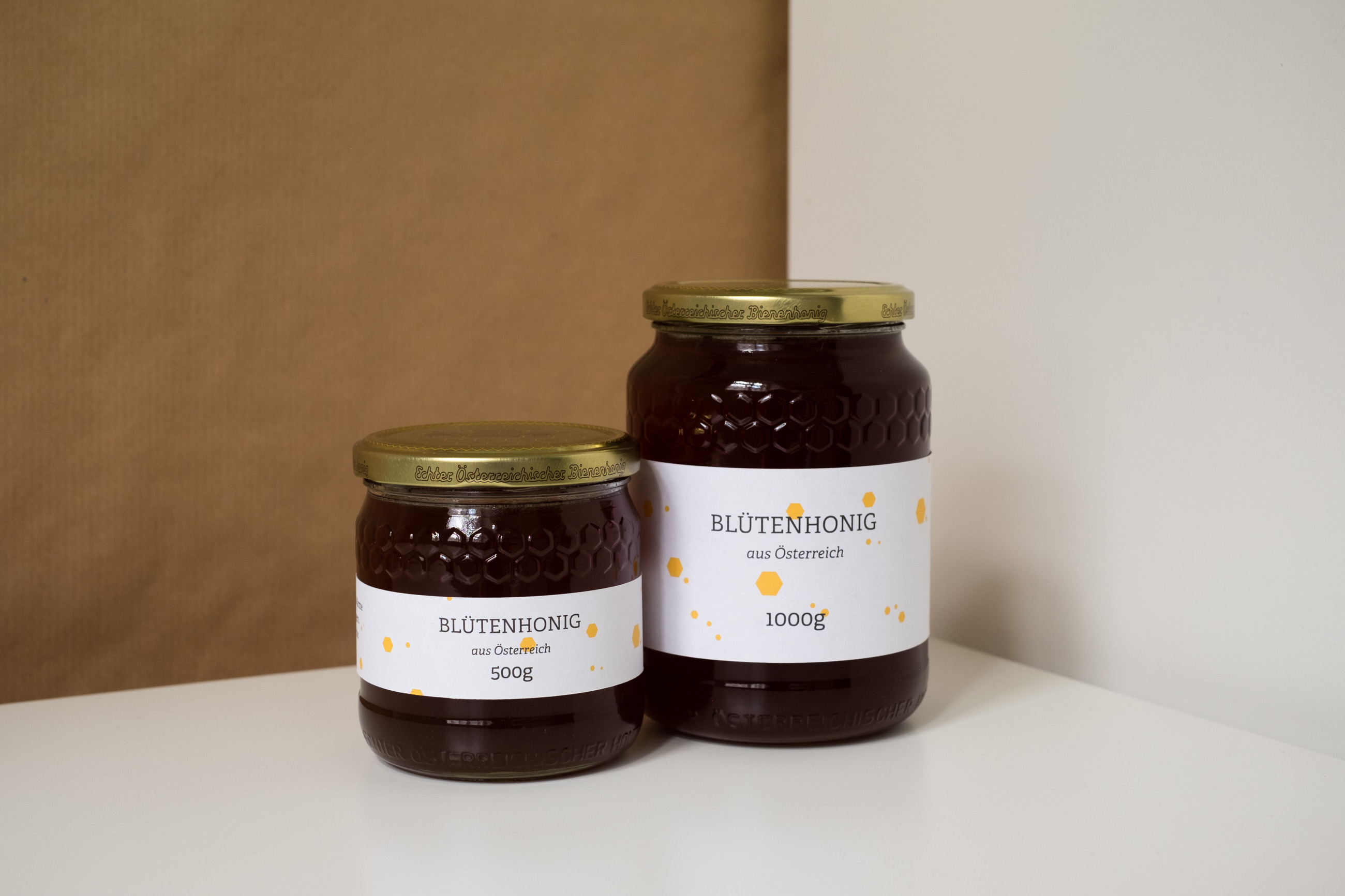 honey jars with abstract labels