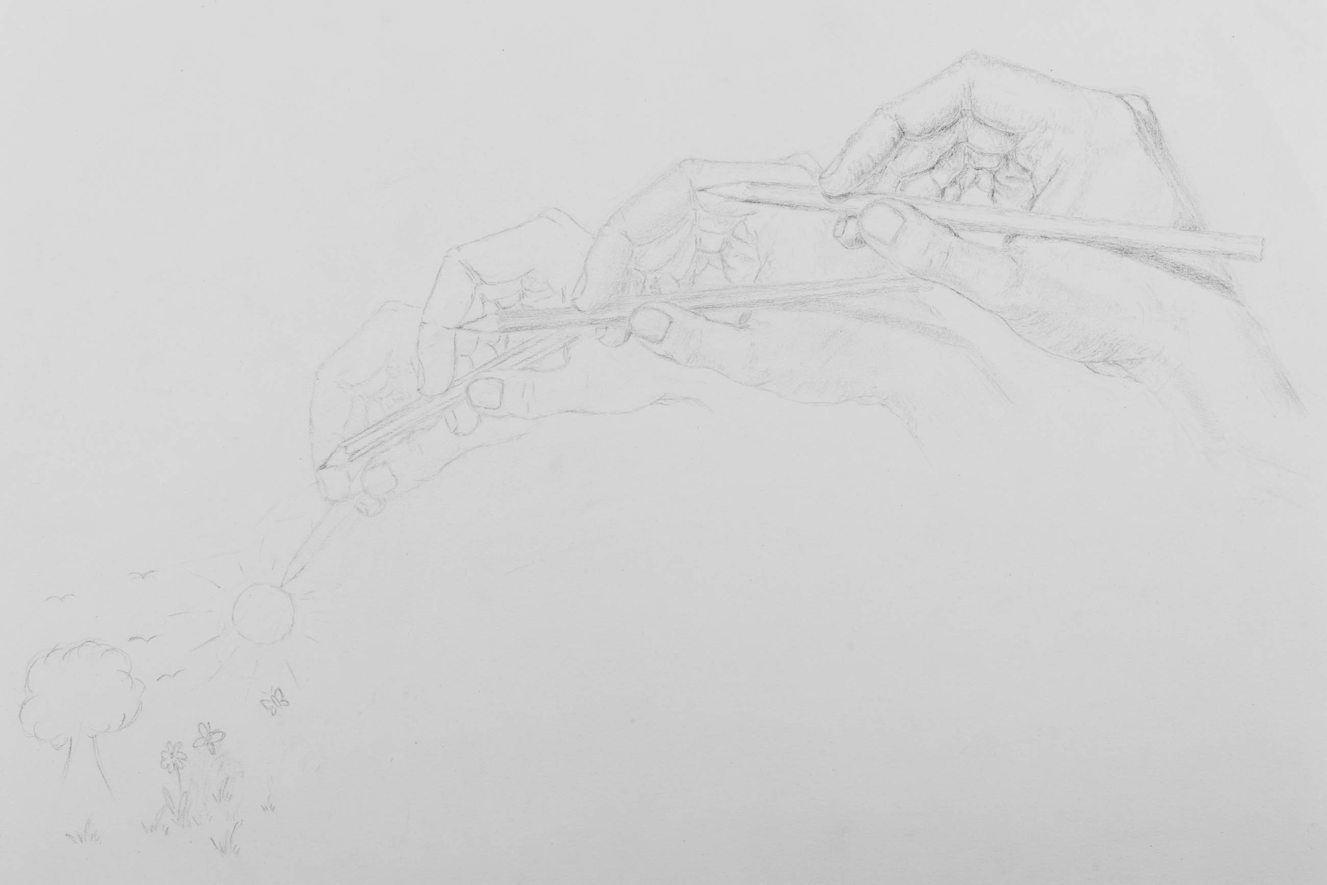 drawing of a hand drawing a hand drawing a hand…