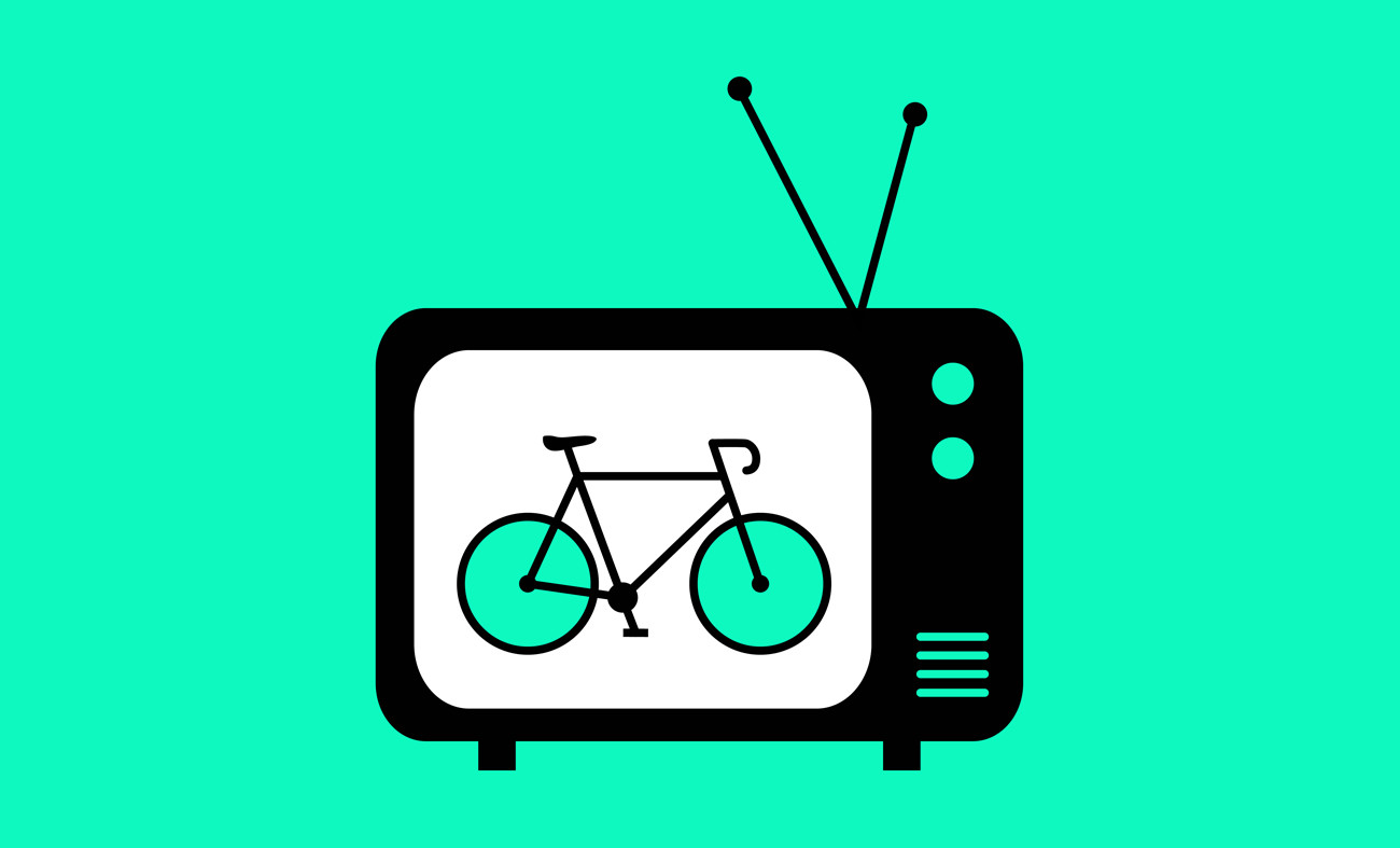 illustration of bike on tv